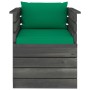 Sillón de jardín con cojines madera de pino de vidaXL, Sofás modulares de exterior - Ref: Foro24-3061724, Precio: 93,39 €, De...