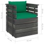 Sillón de jardín con cojines madera de pino de vidaXL, Sofás modulares de exterior - Ref: Foro24-3061724, Precio: 93,39 €, De...