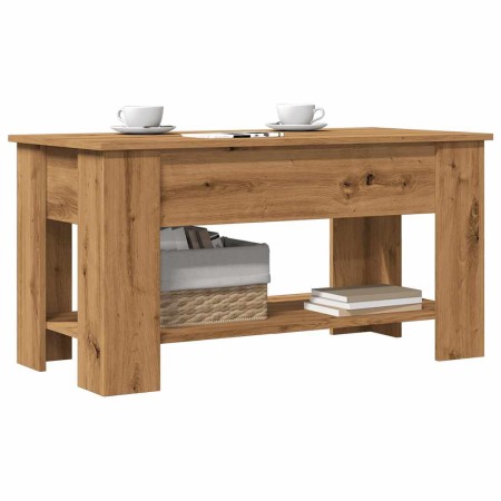 Mesa de centro madera de ingeniería roble artesanal 101x49x52cm en Mesas de centro | Comprar online en Foru.es