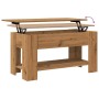 Mesa de centro madera de ingeniería roble artesanal 101x49x52cm en Mesas de centro | Comprar online en Foru.es
