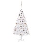 Árbol de Navidad preiluminado con luces y bolas blanco 150 cm en Decoración Festiva y Estacional | Comprar online en Foru.es