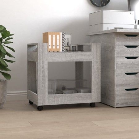 Carrito de escritorio contrachapada gris Sonoma 60x45x60 cm de vidaXL, Carros e islas - Ref: Foro24-816606, Precio: 44,69 €, ...