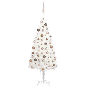 Árbol de Navidad preiluminado con luces y bolas blanco 120 cm en Decoración Festiva y Estacional | Comprar online en Foru.es