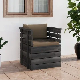 Garden armchair with pine wood cushions by vidaXL, Modular outdoor sofas - Ref: Foro24-3061727, Price: 111,04 €, Discount: %