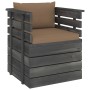Sillón de jardín con cojines madera de pino de vidaXL, Sofás modulares de exterior - Ref: Foro24-3061727, Precio: 115,39 €, D...