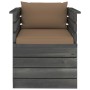 Sillón de jardín con cojines madera de pino de vidaXL, Sofás modulares de exterior - Ref: Foro24-3061727, Precio: 115,39 €, D...