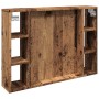 Mueble con espejo y LED madera ingeniería envejecida 76x15x55cm en Armarios y almacenamiento | Comprar online en Foru.es
