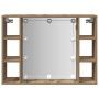 Mueble espejo y LED madera ingeniería roble artisan 76x15x55cm en Armarios y almacenamiento | Comprar online en Foru.es