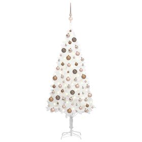 Árbol de Navidad preiluminado con luces y bolas blanco 180 cm en Decoración Festiva y Estacional | Comprar online en Foru.es
