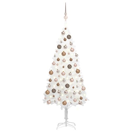 Árbol de Navidad preiluminado con luces y bolas blanco 180 cm en Decoración Festiva y Estacional | Comprar online en Foru.es