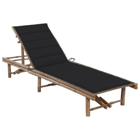 Gartenliege mit Bambuskissen von vidaXL, Liegen - Ref: Foro24-3061639, Preis: 210,90 €, Rabatt: %