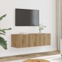 Muebles para TV de pared 2 uds roble artesanal 100x30x30 cm en Muebles TV | Comprar online en Foru.es