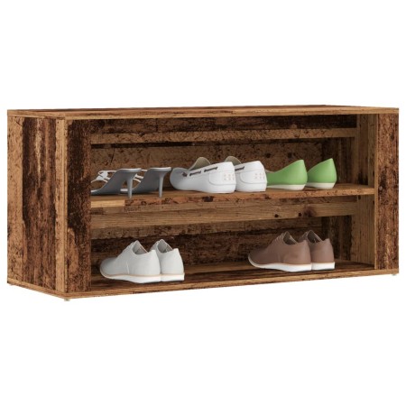 Banco zapatero madera ingeniería madera envejecida 100x35x45 cm en Zapateros y organizadores de calzado | Comprar online en Foru