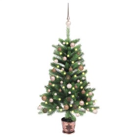 Árbol de Navidad artificial con luces y bolas verde 90 cm en Decoración Festiva y Estacional | Comprar online en Foru.es