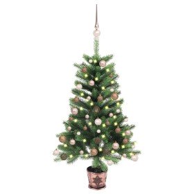 Árbol de Navidad artificial con luces y bolas verde 90 cm en Decoración Festiva y Estacional | Comprar online en Foru.es