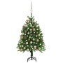 Árbol de Navidad preiluminado con luces y bolas verde 120 cm en Decoración Festiva y Estacional | Comprar online en Foru.es