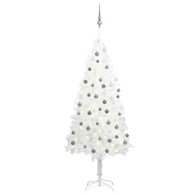 Árbol de Navidad preiluminado con luces y bolas blanco 180 cm en Decoración Festiva y Estacional | Comprar online en Foru.es
