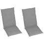 Sillas de jardín 2 uds con cojines grises madera maciza de teca de vidaXL, Sillas de jardín - Ref: Foro24-3062377, Precio: 26...