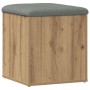 Banco almacenaje madera ingeniería roble artesanal 42x42x45 cm en Bancos para recibidores y almacenamiento | Comprar online en F