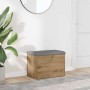 Banco almacenaje madera ingeniería roble artesanal 62x42x45 cm en Bancos para recibidores y almacenamiento | Comprar online en F