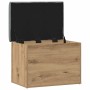Banco almacenaje madera ingeniería roble artesanal 62x42x45 cm en Bancos para recibidores y almacenamiento | Comprar online en F