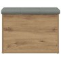 Banco almacenaje madera ingeniería roble artesanal 62x42x45 cm en Bancos para recibidores y almacenamiento | Comprar online en F