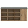 Banco zapatero madera de ingeniería roble artesanal 102x32x50cm en Bancos para recibidores y almacenamiento | Comprar online en 