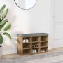 Banco zapatero madera de ingeniería roble artisan 82x32x50 cm en Bancos para recibidores y almacenamiento | Comprar online en Fo