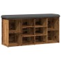Banco zapatero madera de ingeniería madera vieja 102x32x50 cm en Bancos para recibidores y almacenamiento | Comprar online en Fo