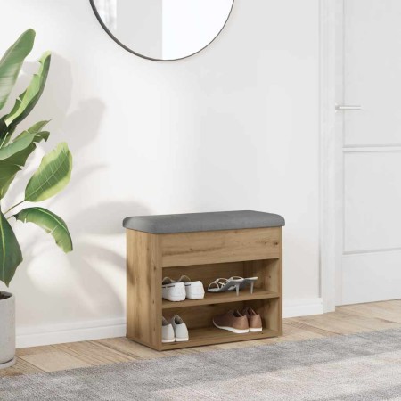 Banco zapatero madera de ingeniería roble artisan 62x32x50 cm en Bancos para recibidores y almacenamiento | Comprar online en Fo
