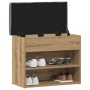 Banco zapatero madera de ingeniería roble artisan 62x32x50 cm en Bancos para recibidores y almacenamiento | Comprar online en Fo