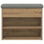 Banco zapatero madera de ingeniería roble artisan 62x32x50 cm en Bancos para recibidores y almacenamiento | Comprar online en Fo