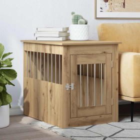 Jaula para perros madera ingeniería roble artesanal 55x75x65 cm en Casetas para perros | Comprar online en Foru.es
