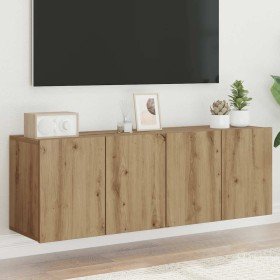 Muebles para TV de pared 2 unidades roble artesanal 60x30x41 cm en Muebles TV | Comprar online en Foru.es