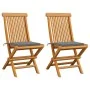Garden chairs 2 units with gray teak wood cushions by vidaXL, Garden chairs - Ref: Foro24-3062461, Price: 148,58 €, Discount: %