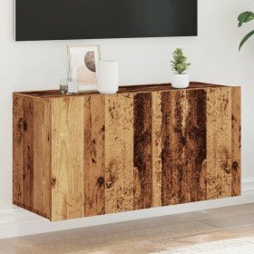 Mueble de TV de pared madera envejecida 80x30x41 cm en Muebles TV | Comprar online en Foru.es