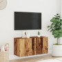 Mueble de TV de pared madera envejecida 80x30x41 cm en Muebles TV | Comprar online en Foru.es