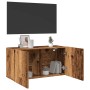 Mueble de TV de pared madera envejecida 80x30x41 cm en Muebles TV | Comprar online en Foru.es