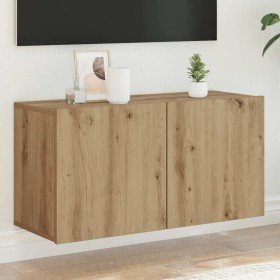 Mueble de TV de pared roble artisian 80x30x41 cm en Muebles TV | Comprar online en Foru.es