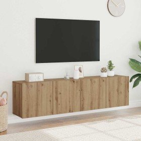 Muebles de TV de pared 2 unidades roble artisian 80x30x41 cm en Muebles TV | Comprar online en Foru.es