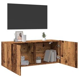 Mueble de TV de pared madera envejecida 100x30x41 cm en Muebles TV | Comprar online en Foru.es