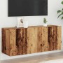 Mueble de TV de pared madera envejecida 100x30x41 cm en Muebles TV | Comprar online en Foru.es