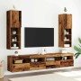 Muebles TV con luces LED 2 uds madera envejecida 30,5x30x102 cm en Muebles TV | Comprar online en Foru.es