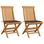 Sillas de jardín 2 uds con cojines antracita madera de teca de vidaXL, Sillas de jardín - Ref: Foro24-3062460, Precio: 146,59...
