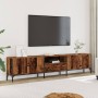 Mueble TV con cajón madera ingeniería envejecida 200x25x44 cm en Muebles TV | Comprar online en Foru.es
