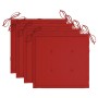 Sillas de jardín 3 uds madera maciza de teca con cojines rojos de vidaXL, Sillas de jardín - Ref: Foro24-3062520, Precio: 245...