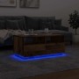 Mesa de centro con luces LED madera envejecida 90x49x40 cm en Mesas de centro | Comprar online en Foru.es