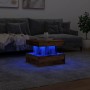 Mesa de centro con luces LED madera envejecida 50x50x40 cm en Mesas de centro | Comprar online en Foru.es