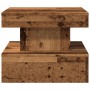 Mesa de centro con luces LED madera envejecida 50x50x40 cm en Mesas de centro | Comprar online en Foru.es