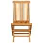 Sillas de jardín 2 uds madera maciza de teca con cojines verdes de vidaXL, Sillas de jardín - Ref: Foro24-3062480, Precio: 14...